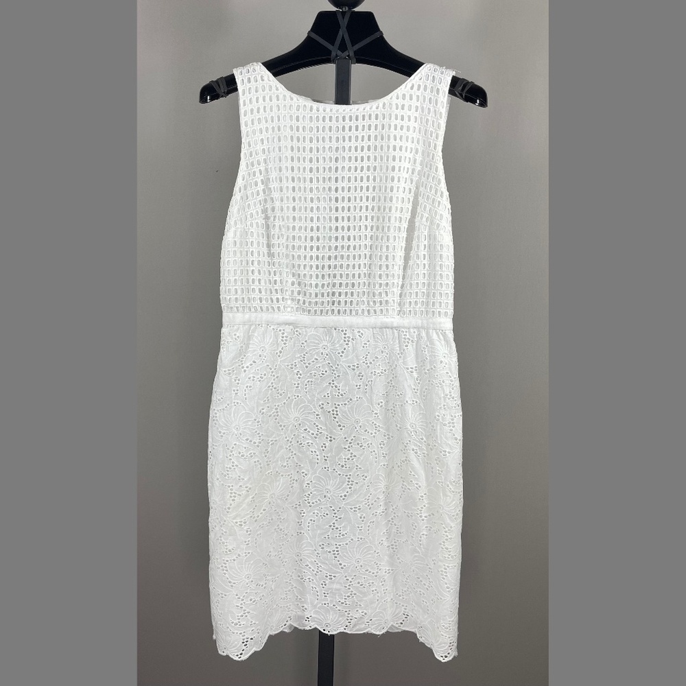NEW Loft Dress Womens 2 white floral lace pencil cocktail preppy classic norm